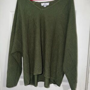 Magaschoni Forest Green V-Neck Sweater
